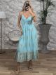 Viscose Gold Print Boho Dress-2539/Ciel