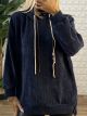 Oversized Cord Sweater/Navy Blue