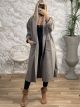 Long Oversized Coat-3192/Grey-Beige