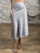 Highwaist Satin Midi Skirt-9489/Silver