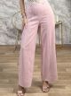 Suede Wide Buttons Pants/Pink