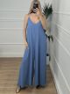 Chain Viscose Jumpsuit/Blue Indigo
