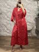 Viscose Tunic Maxi Dress-7282/Red&Pink