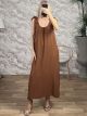 BowShoulders Maxi Dress-3681/Camel