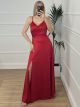Maxi Elastic Dress Open/Red