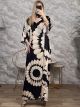 Viscose Tunic Maxi Dress/Black-Beige