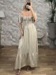 WaspNest Top Ruffled Maxi Dress-3679/Beige