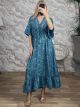 Silk GoldPrint Maxi Dress-2628/N8