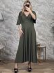 Plus Size WrapFront Midi Dress/Khaki