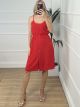Casual Buttons Dress/Red
