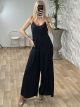 Elastic Jumpsuit-Monochrome/Black