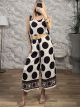 Viscose Circles Sleeveless Set-253720/Black
