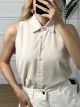 Sleeveless Soft Shirt/Beige