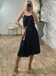 Braids Midi Dress/Navy Blue