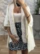 Viscose Fur Poncho Cardigan/Vanilla