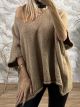 Super Oversized Knitted Ve Sweater/Camel