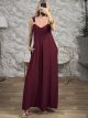 Viscose GoldPins Wide Jumpsuit/Burgundy