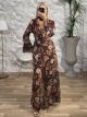 Maxi GoldenThread Buttons Dress/Chocolat