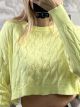 Knitted Cropped Sweater/Yellow
