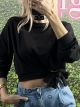 Bow Crop Sweatshirt/Black
