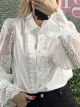 Lace Cabbana Sleeves Vintage Shirt/White