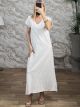 Cotton Mono Ve Maxi Dress-2676/White