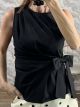 Sleeveless BowTie Top-58019/Black