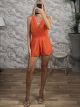 Polymorphic Muslin Playsuit-3859/Orange