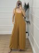Back Bow Jumpsuit/Musturd