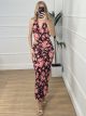 Cut Out Floral Dress/Black