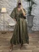 Viscose Maxi Boho Dress-2540/Khaki