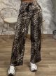 Ankle Stripe Leopard Sweatpants/Dark
