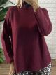 SuperSoft Elastic Turtleneck Sweater/Burgundy