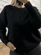 Pearls Knitted Sweater-6015/Black
