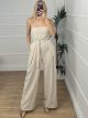 Strapless Belt Jumpsuit/Vanilla