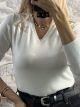 Viscose Knitted Ve Top-508/Vanilla