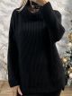 Knit Wide Neck Sweater/Black