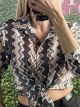 Zig Zag Print Shirt/Black