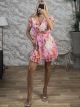 Rufflesleeves Muslin Mini Dress /Salmon Pink