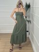 Maxi Casual Frill Dress/Khaki
