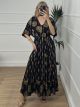 Maxi Gold Shapes Dress/Black