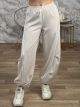 Diagonal Stripe Pants-0600/Beige