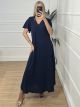 Oversized Shortleeves Dress/Navy Blue