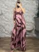 Viscose Band Maxi Dress/Pink&Chocolat