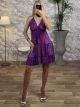 Silk Mini Openback Dress-Flowers-2514/N4