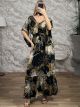 Silk Asymmetrical Shortsleeves Dress-222/N4