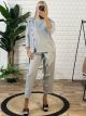 Cottton Buttons Asymmetrical Set/Grey