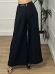 Wide Belt Stripes Pants-NEW/Black