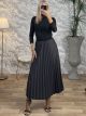 Oversized Pleated Skirt/Dark Grey