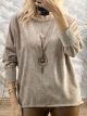 Soft Velvet Necklace Top/Beige